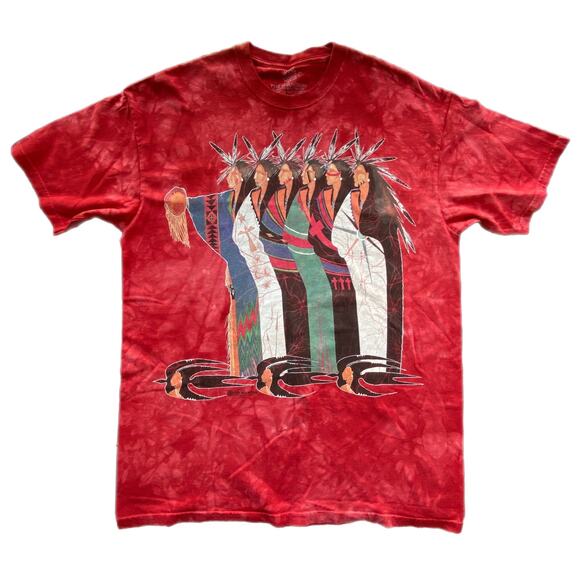 The Mountain Other - Y2K The Mountain Gina Gray Red Dyed Short Sleeve T Shirt - Adult Size L